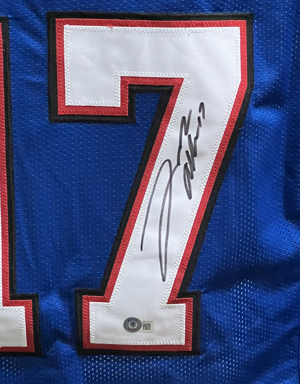 Josh Allen Autographed/Signed Pro Style Blue XL Jersey Beckett
