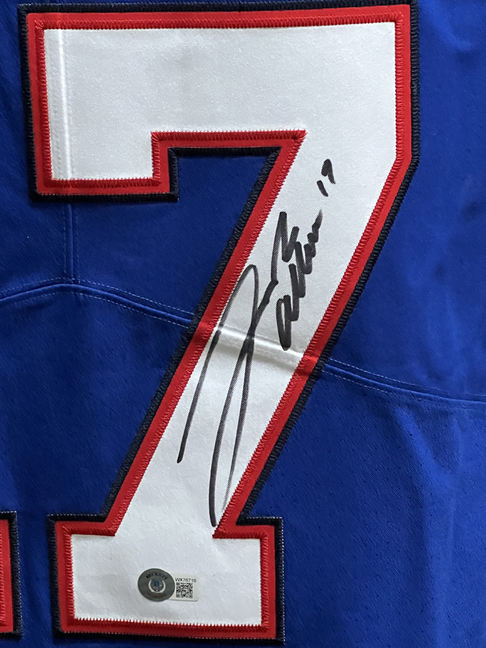 Josh Allen Autographed/Signed Buffalo Bills Blue Elite 52 Jersey Beckett