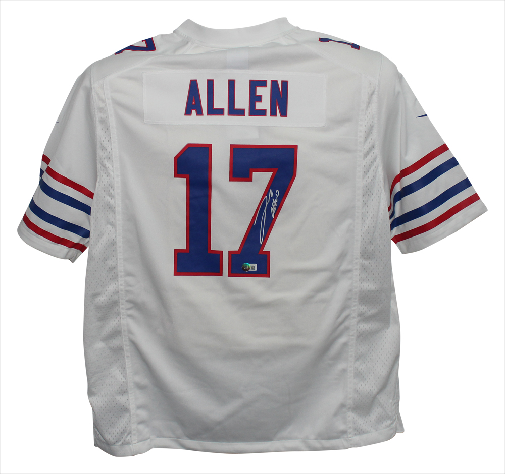 Josh Allen Autographed Buffalo Bills Nike White XL Game Jersey Beckett