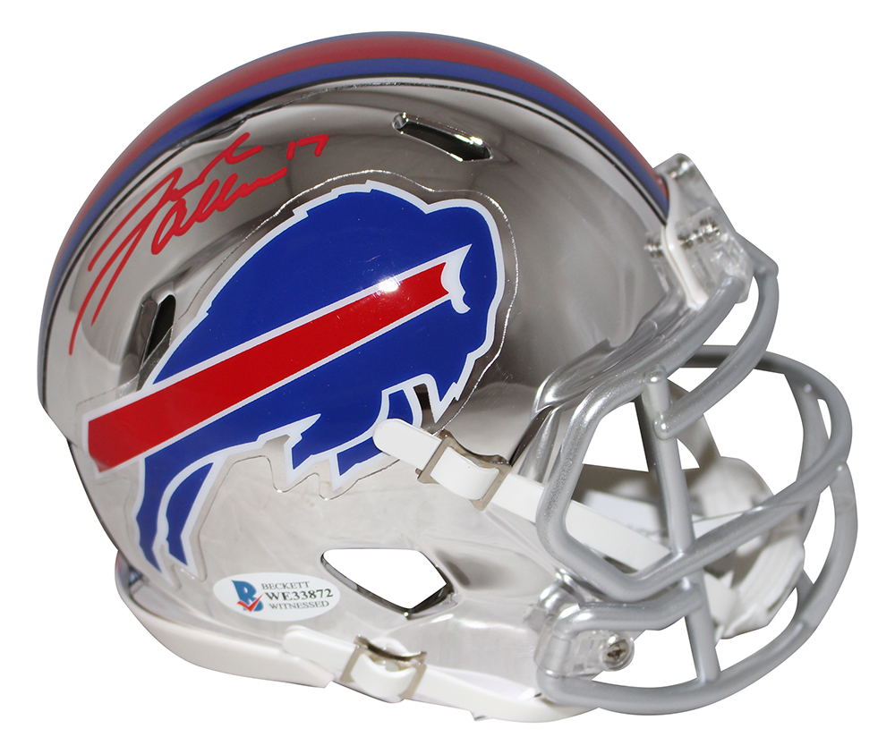 Josh Allen Autographed/Signed Buffalo Bills Chrome Mini Helmet BAS