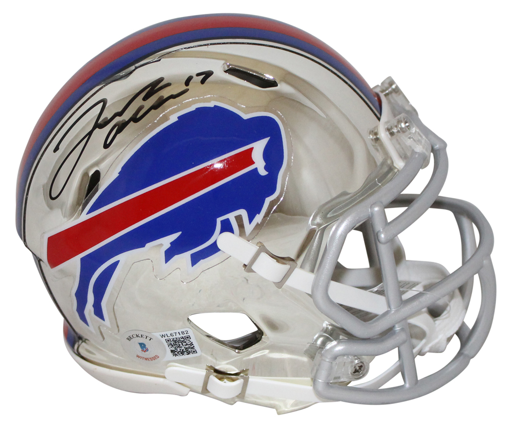 Josh Allen Autographed/Signed Buffalo Bills Chrome Mini Helmet BAS 32368