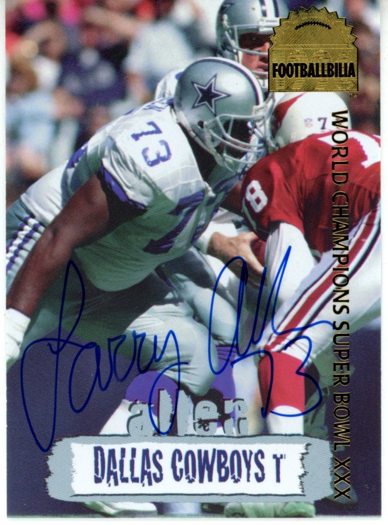 Larry Allen Autographed Dallas Cowboys 1996 Collector's Edge #DCA-5 Card 55970