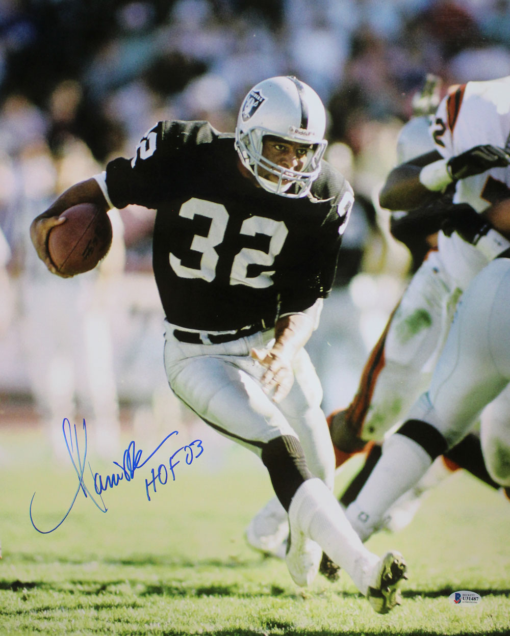 Marcus Allen Autographed Los Angeles Raiders 16x20 Photo HOF BAS 29024