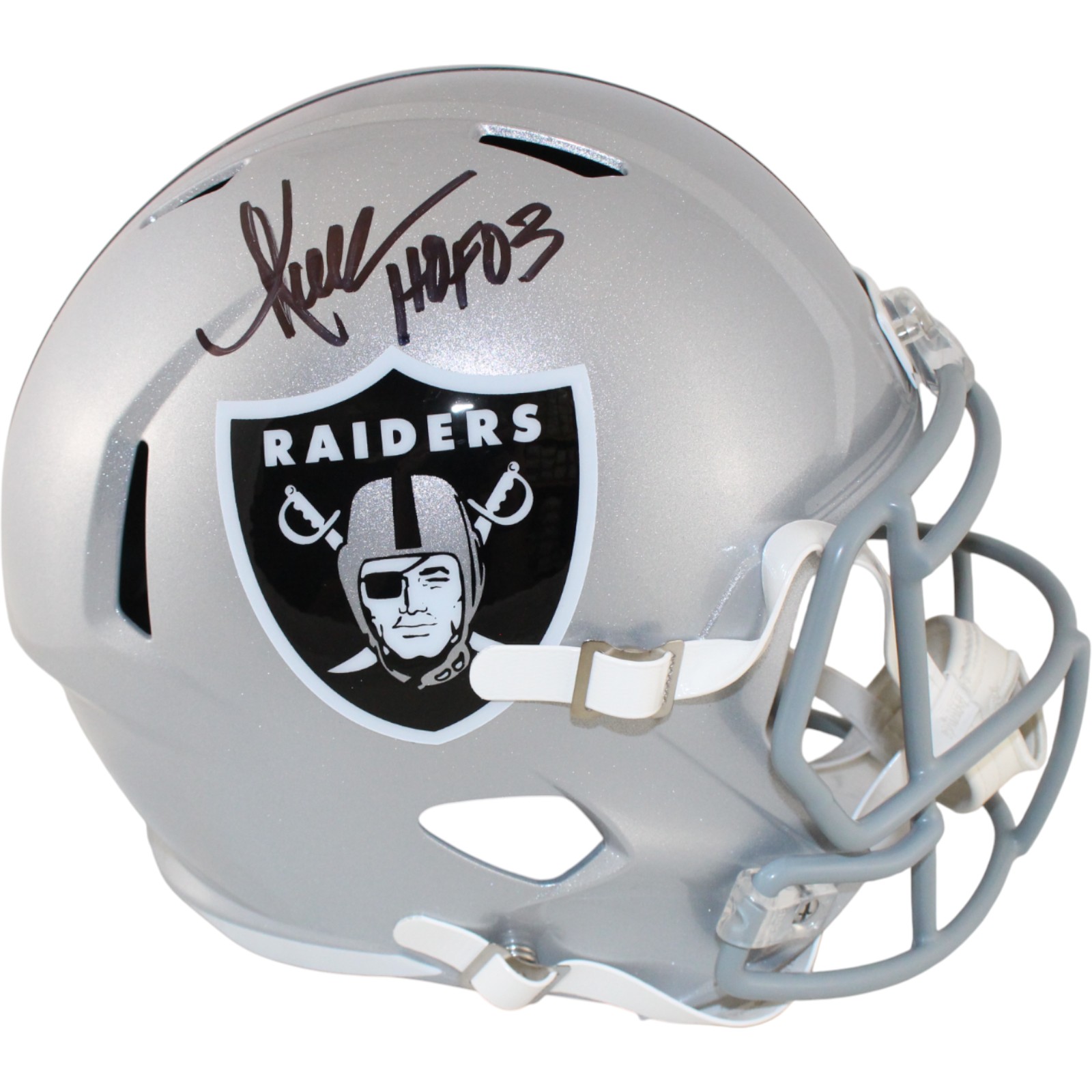 Marcus Allen Autographed/Signed Las Vegas Raiders F/S Helmet HOF Fanatics 51900 1 Marcus Allen Autographed/Signed Las Vegas Raiders F/S Helmet HOF Fanatics 51900