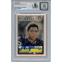 Marcus Allen Autographed 1983 Topps #294 HOF Trading Card 10 Slab Beckett 53377