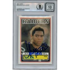 Marcus Allen Autographed 1983 Topps #294 HOF Trading Card 10 Slab Beckett 53381