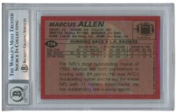 Marcus Allen Autographed 1983 Topps #294 HOF Trading Card 10 Slab Beckett 53381