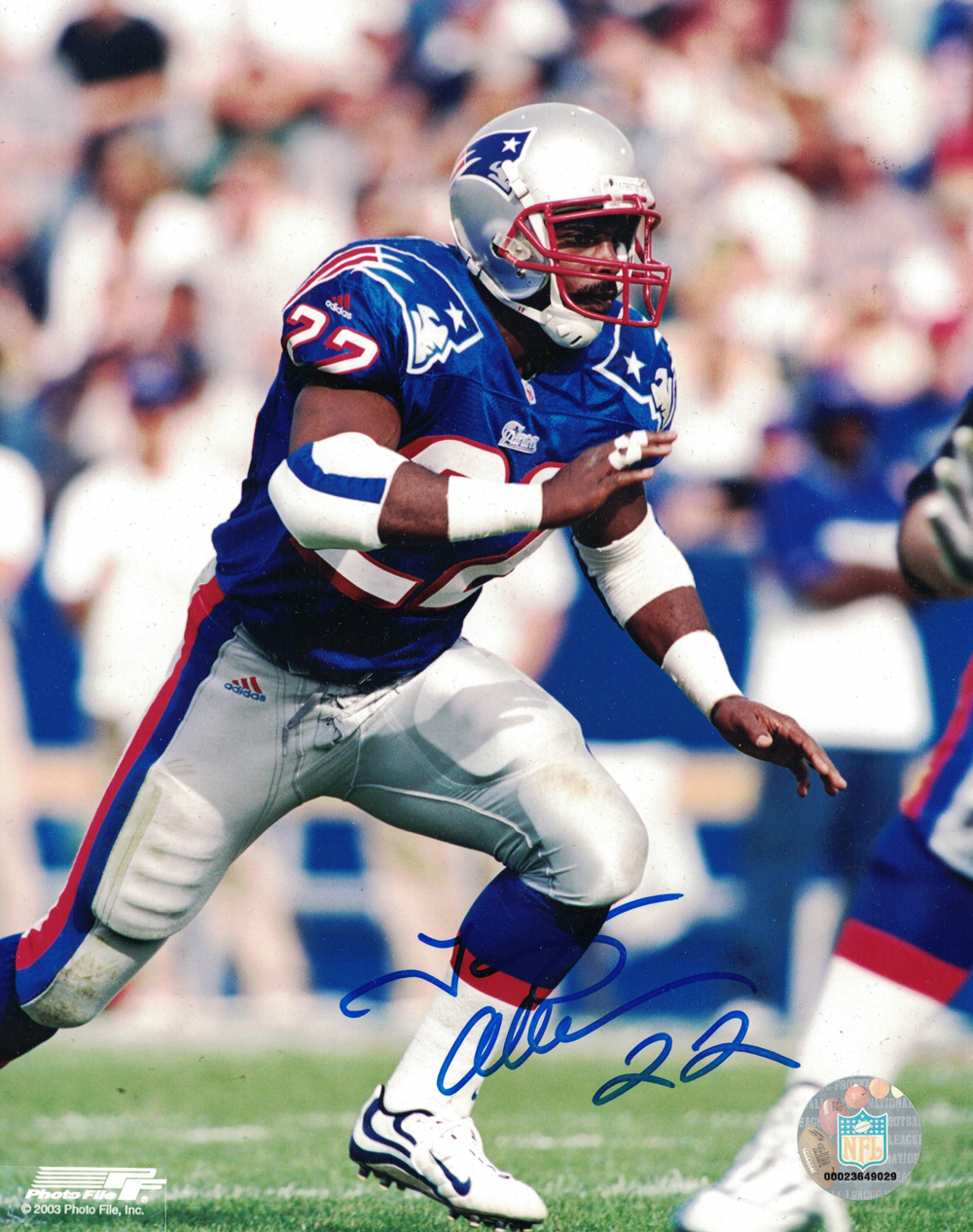 Terry Allen Autographed/Signed New England Patriots 8x10 Photo 27793