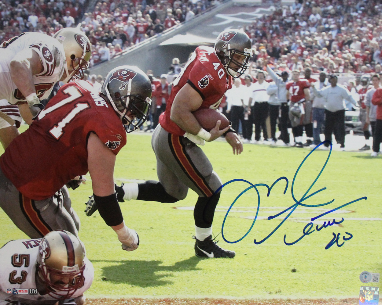 Mike Alstott Autographed/Signed Tampa Bay Buccaneers 16x20 Photo BAS 32523