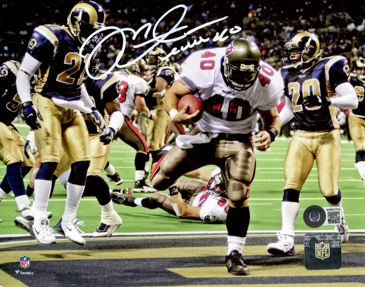 Mike Alstott Autographed Tampa Bay Buccaneers 8x10 Photo Beckett BAS