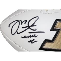 Mike Alstott Signed Purdue Boilermakers White Logo Football BAS