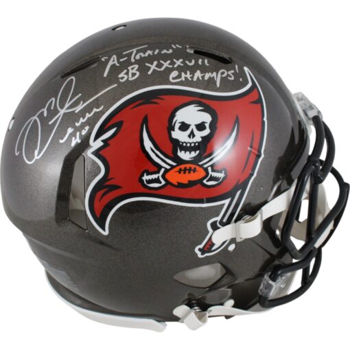 Mike Alstott Signed Tampa Bay Buccaneers Pro TB Helmet 2 Insc. Beckett 50179