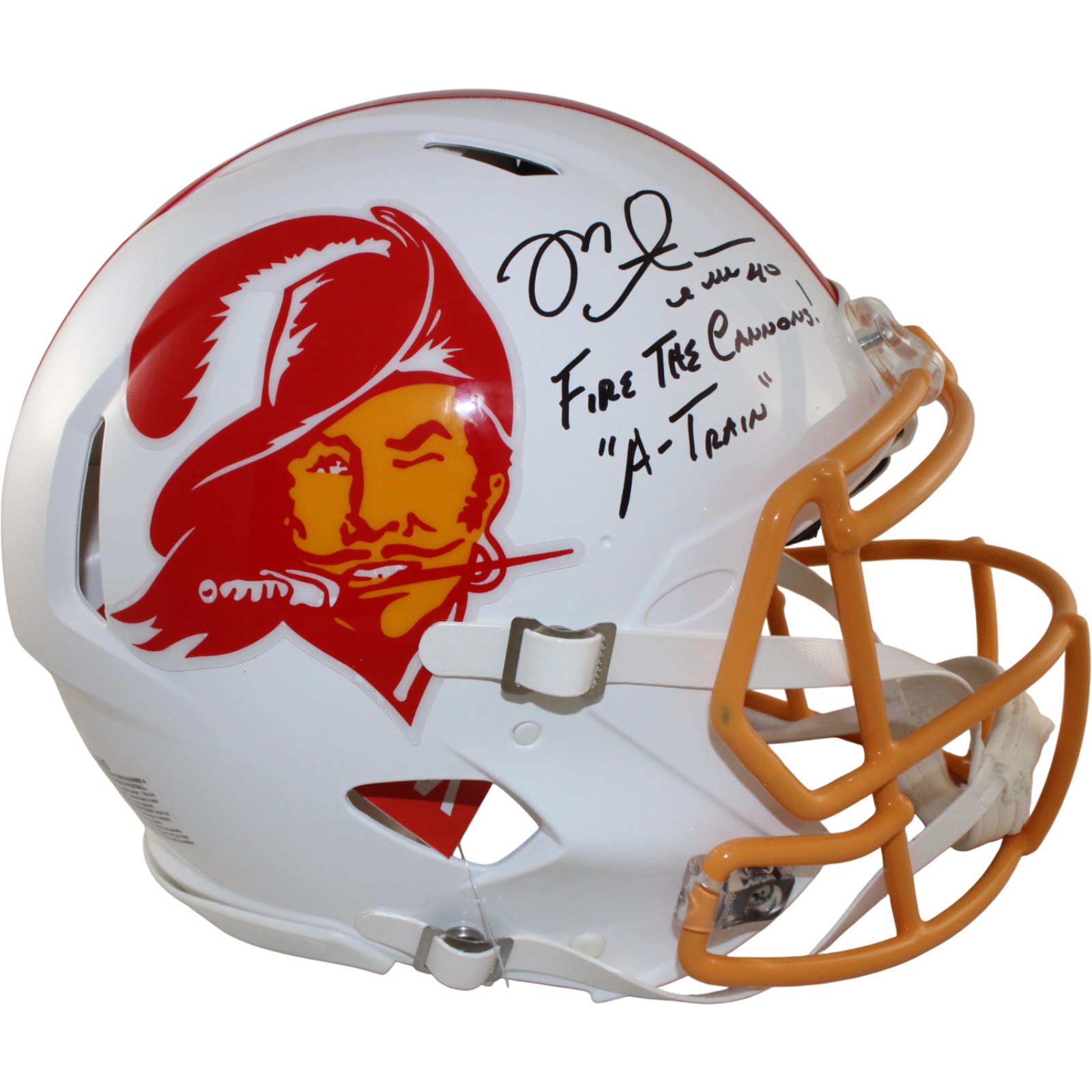 Mike Alstott Signed Tampa Bay Buccaneers Authentic Helmet 2 Insc. Beckett 54259