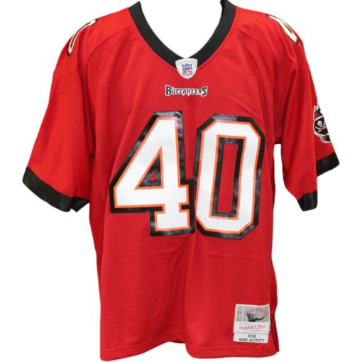 Mike Alstott Signed Tampa Bay Buccaneers Mitchell&Ness L Jersey Insc. BAS 49096