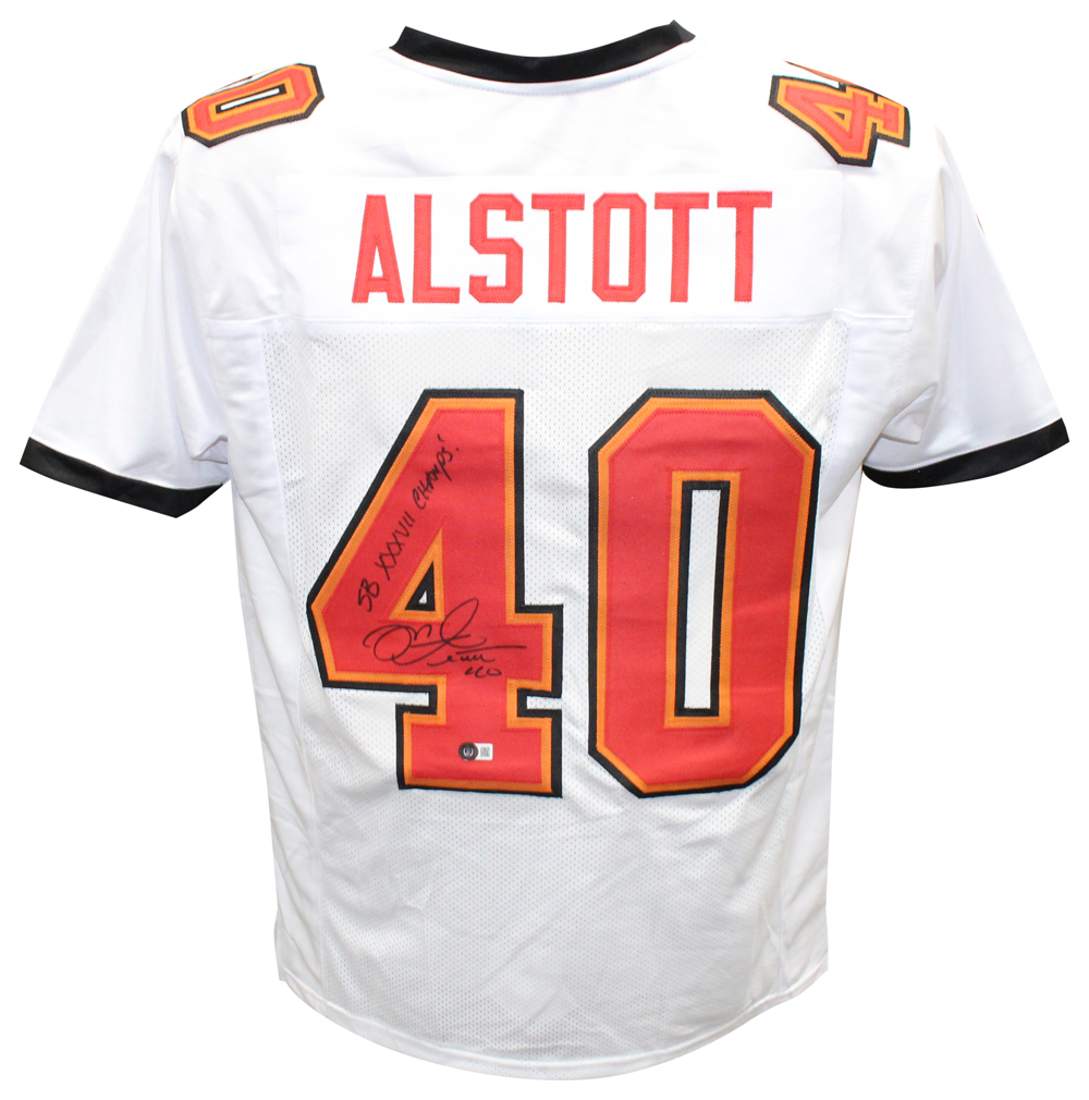 Mike Alstott Autographed Pro Style White Jersey SB Champs Beckett