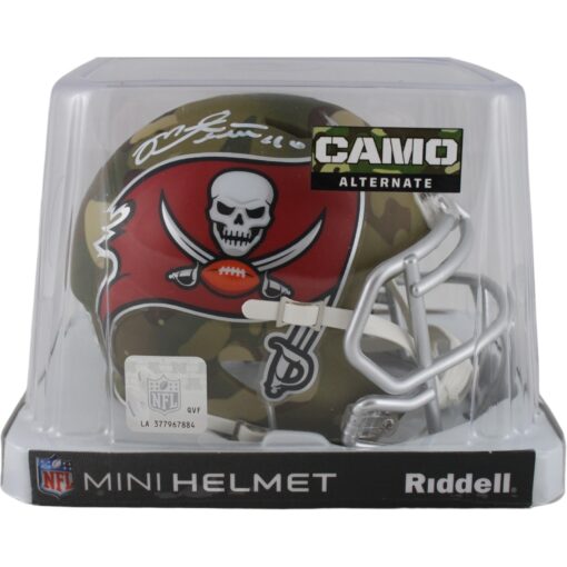 Mike Alstott Autographed Tampa Bay Buccaneers Camo Mini Helmet Beckett 50210