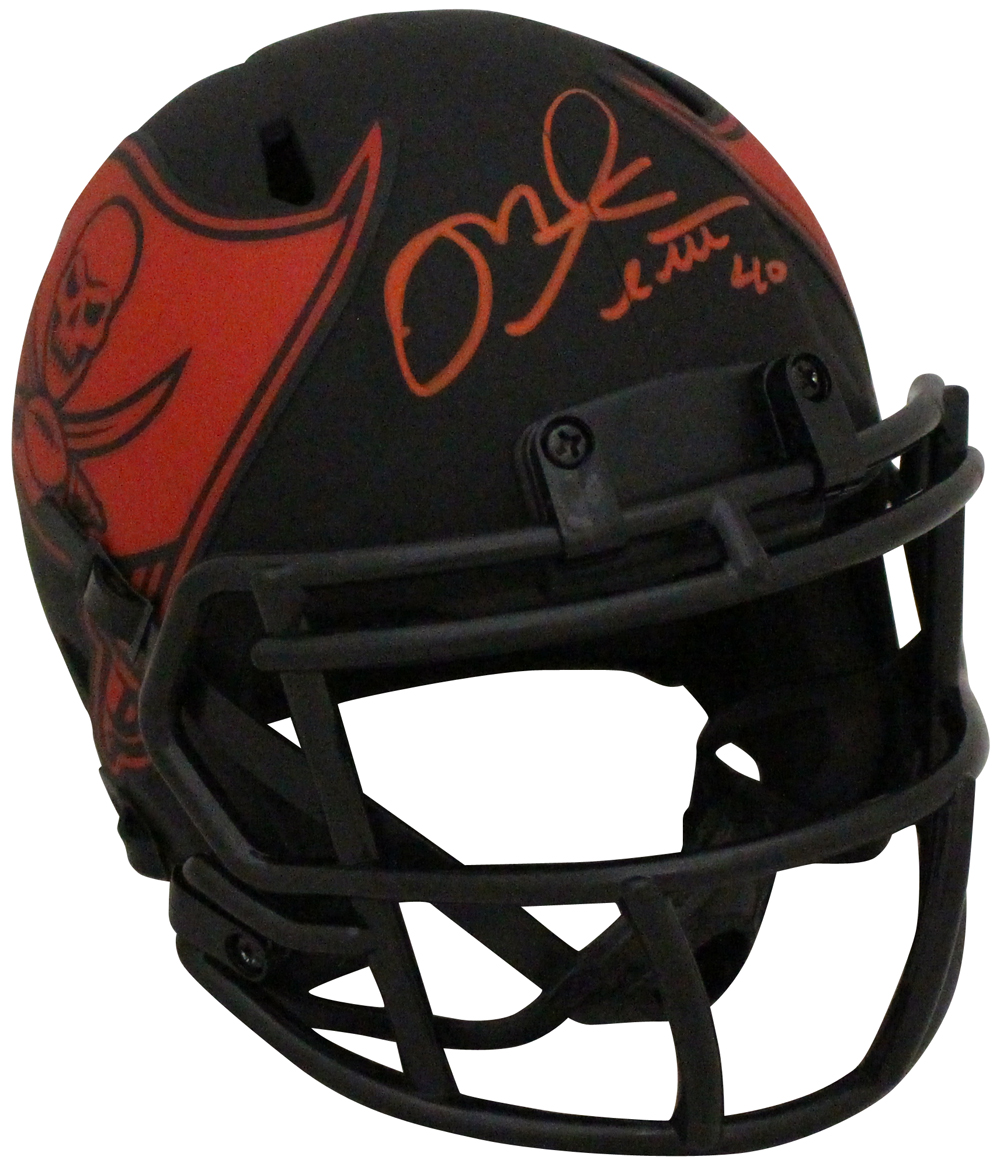Mike Alstott Autographed Tampa Bay Buccaneers Eclipse Mini Helmet BAS 32518