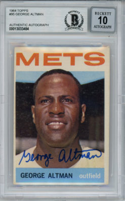 George Altman Autographed 1964 Topps #95 Trading Card Beckett 10 Slab