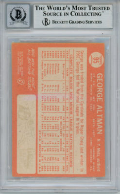 George Altman Autographed 1964 Topps #95 Trading Card Beckett 10 Slab