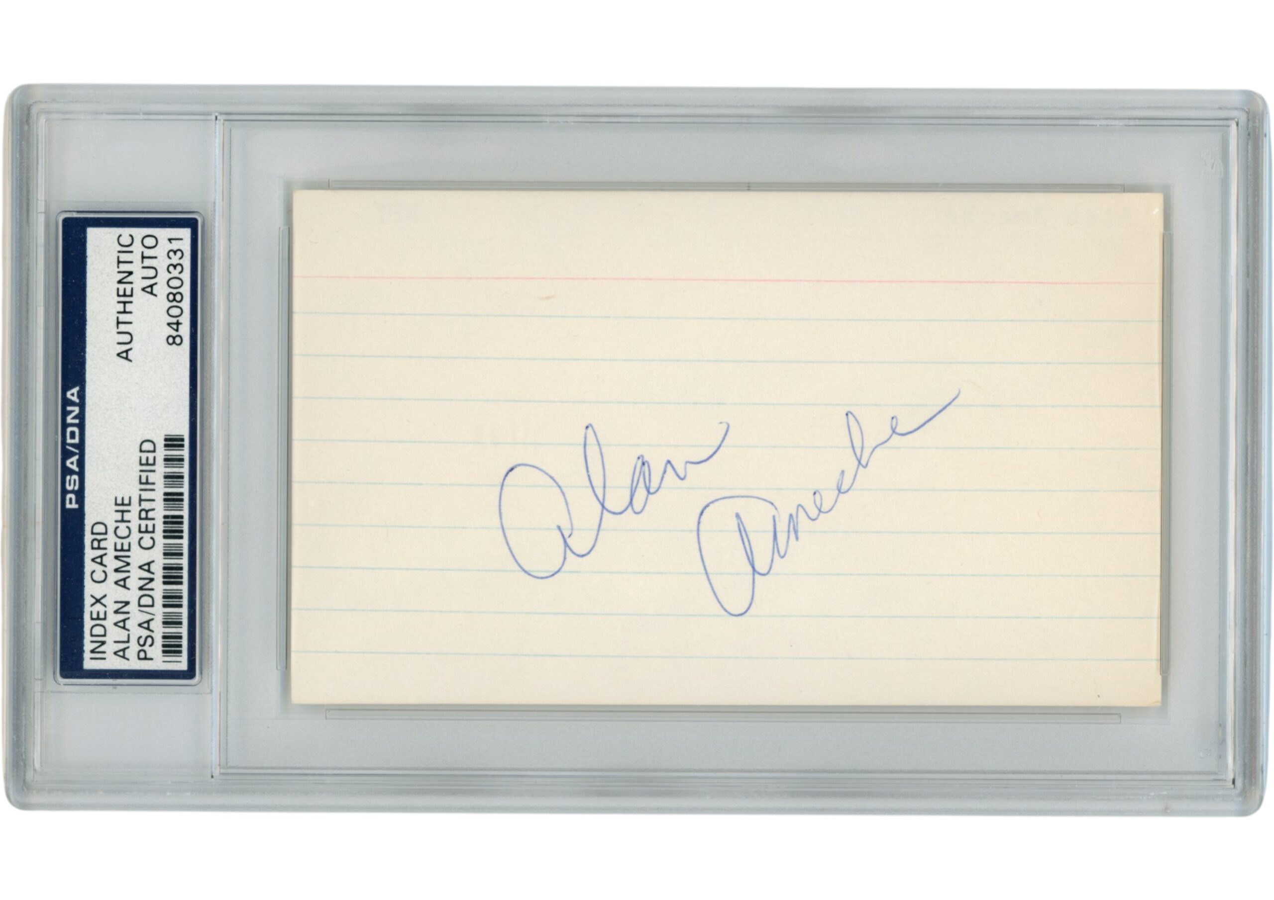 Alan Ameche Autographed/Signed Baltimore Colts Index Card Slabbed PSA 54894