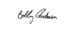 Bobby Anderson Autographed Denver Broncos Index Card Beckett 45270