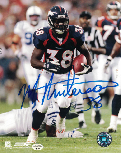 Mike Anderson Autographed/Signed Denver Broncos 8x10 Photo 27530 PF