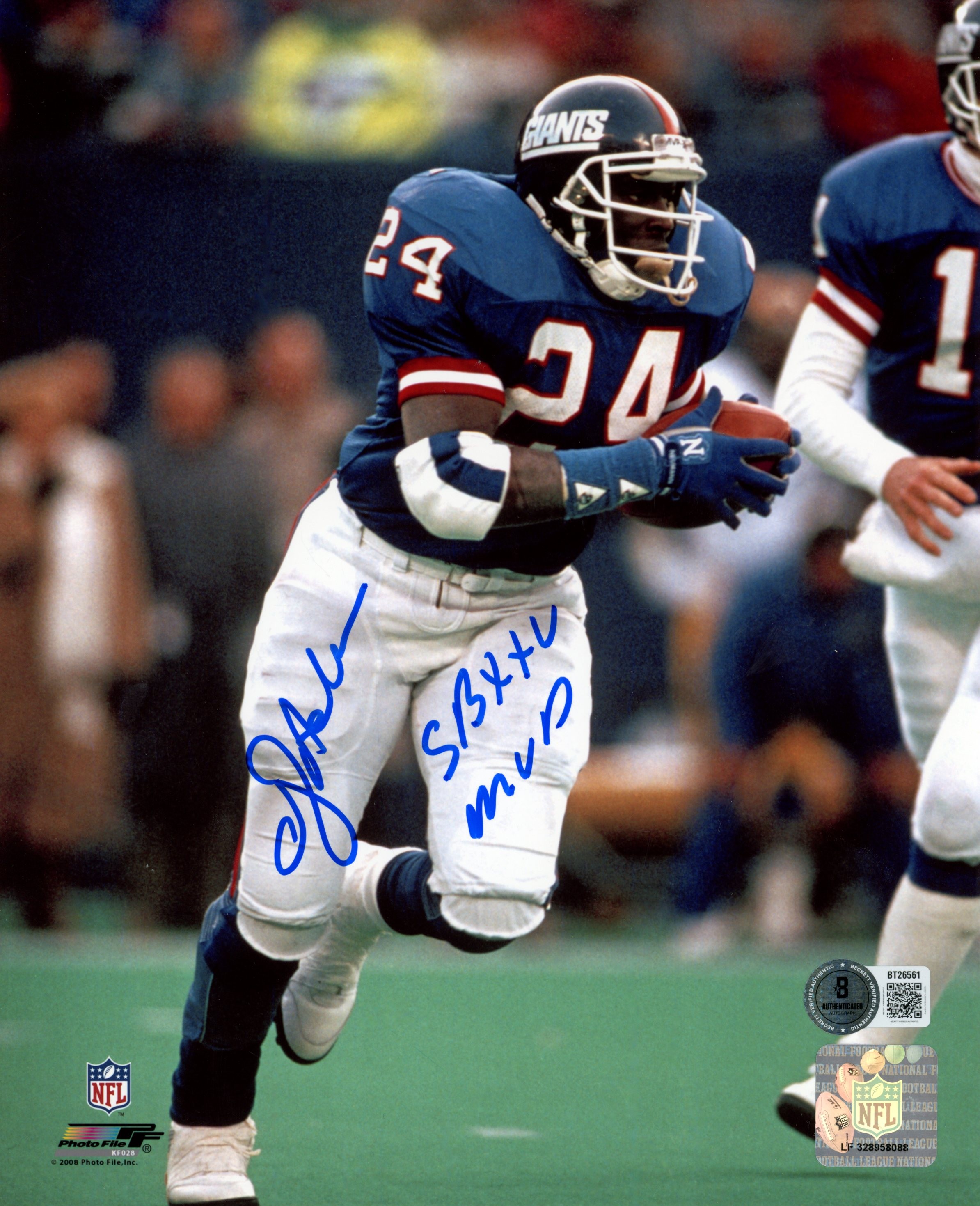 Ottis Anderson Autographed New York Giants 8x10 Photo SB MVP Beckett 56783