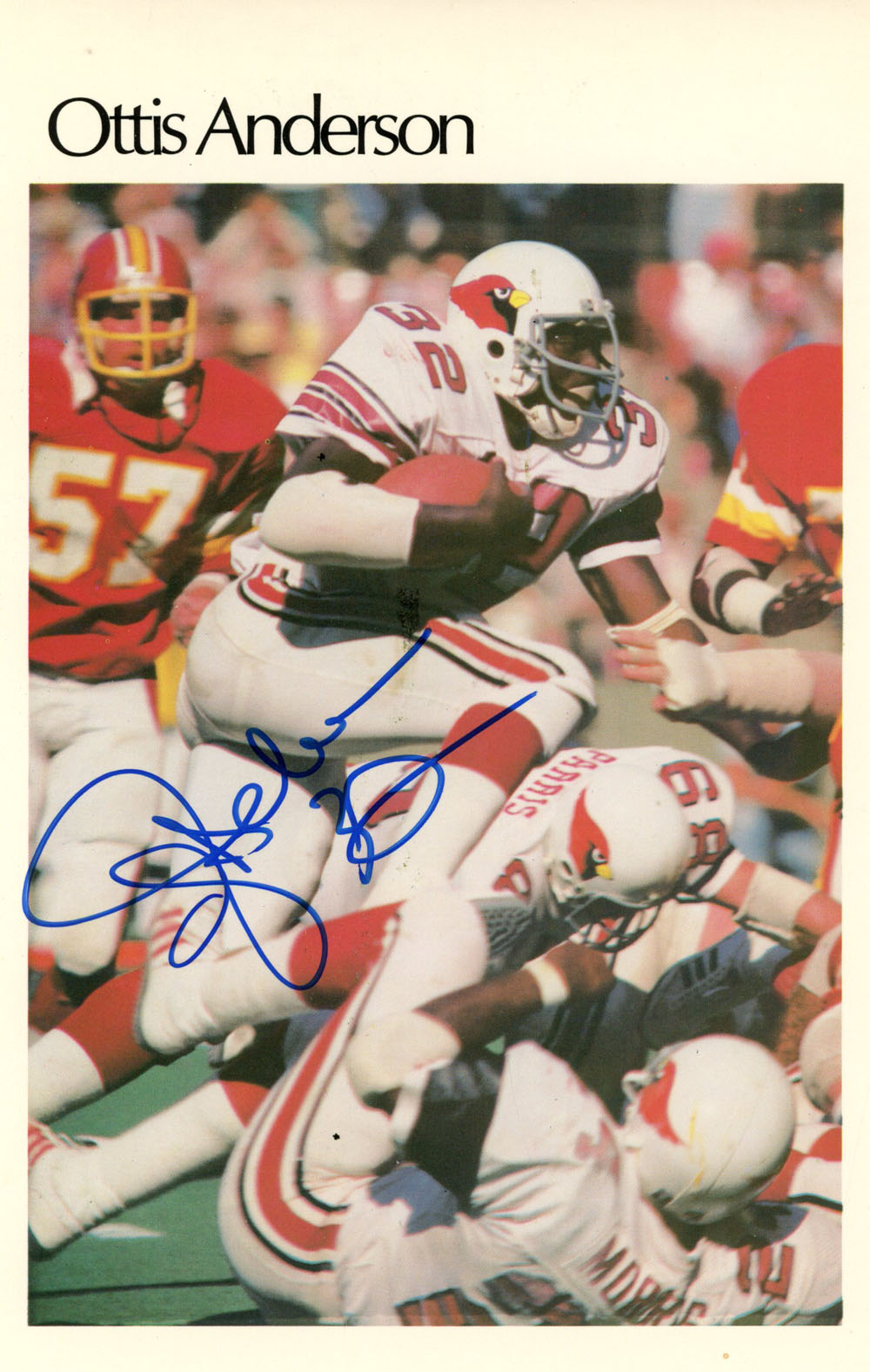 Ottis Anderson Signed St Louis Cardinals Mini Poster 1/50 Beckett 46158