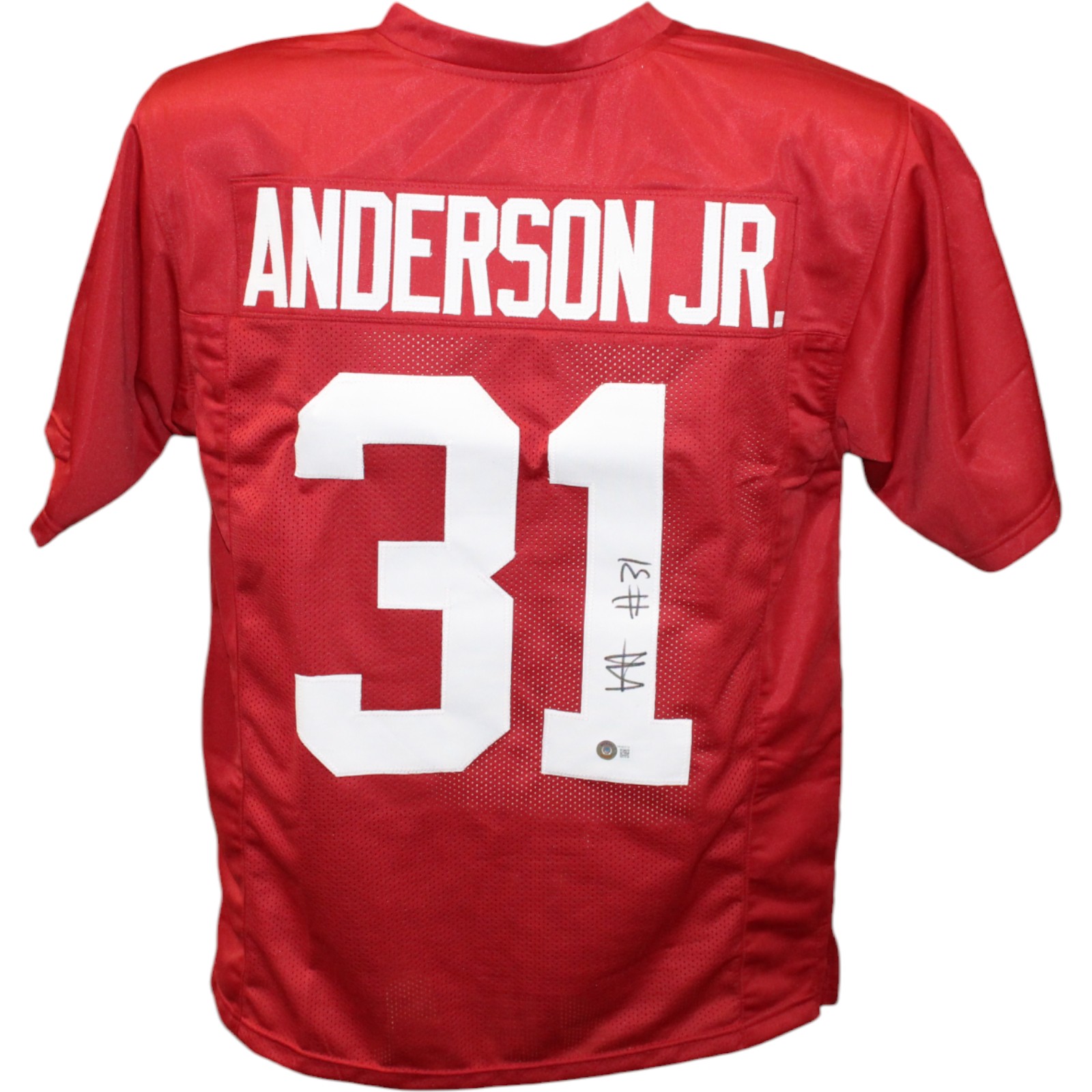 Will Anderson Jr. Autographed/Signed College Style Red Jersey Beckett