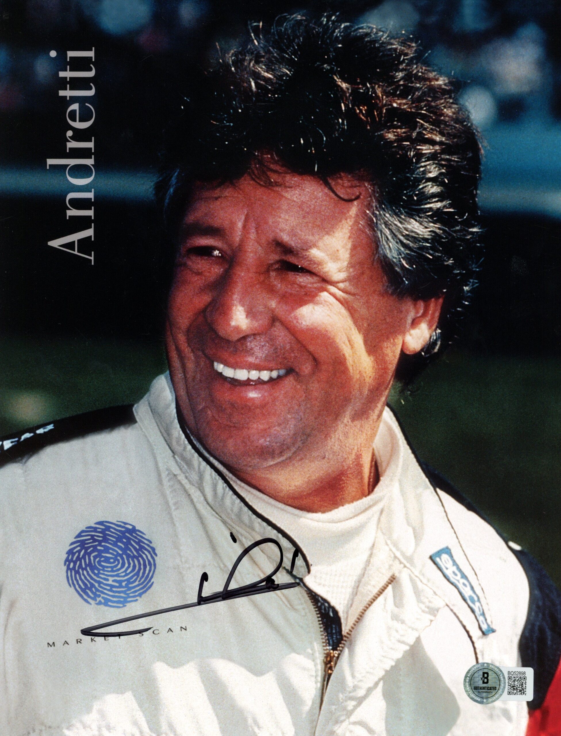 Mario Andretti Autographed/Signed Formula One 8x10 Photo Beckett 57325