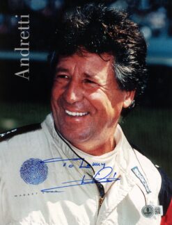 Mario Andretti Autographed/Signed Formula One 8x10 Photo Beckett 57348