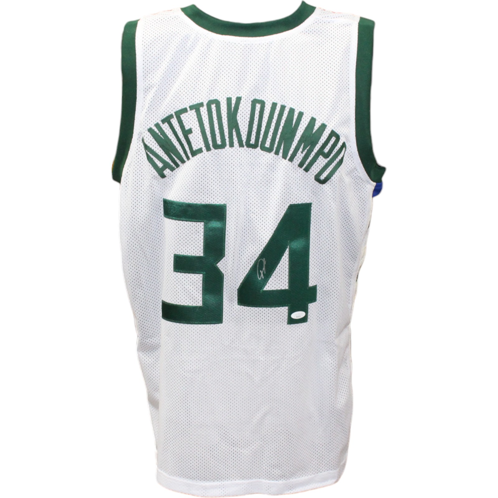 Giannis Antetokounmpo Autographed/Signed Pro Style White Jersey JSA