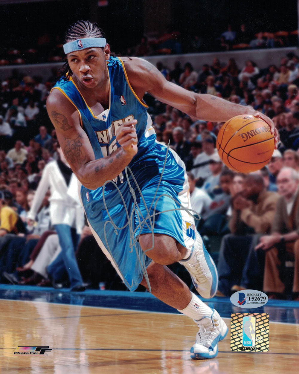 Carmelo Anthony Autographed/Signed Denver Nuggets 8x10 Photo BAS 27498 PF