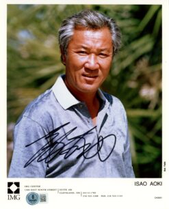 Isao Aoki Autographed/Signed PGA 8x10 Photo Beckett 57331