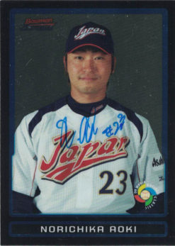 Aoki Norichika Autographed Japan WBC 2009 Bowman Chrome Trading Card 27235