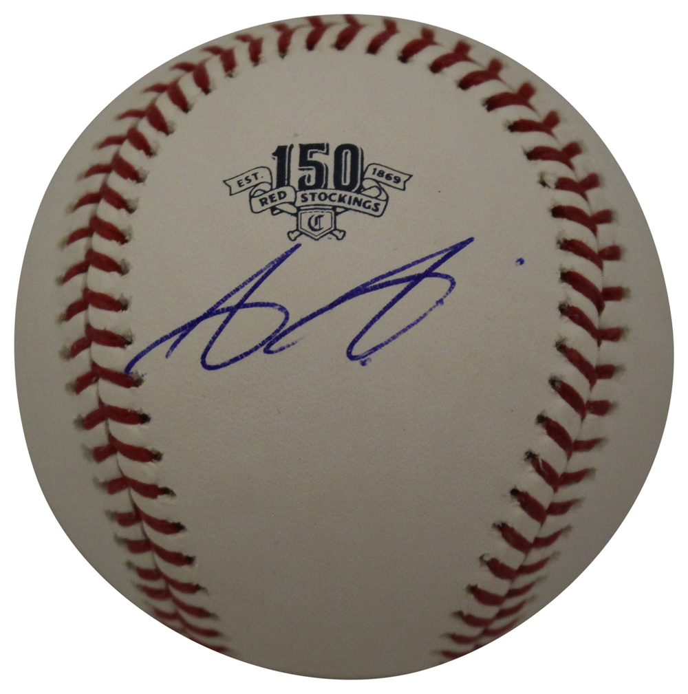 Aristides Aquino Autographed/Signed OML Baseball Reds 150th Anv MLB