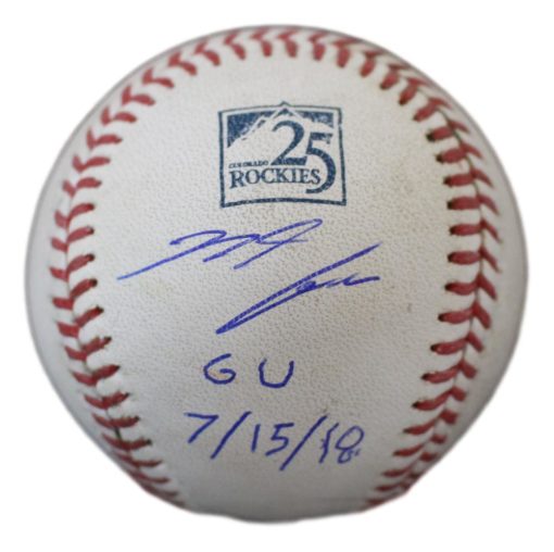 Nolan Arenado Autographed Colorado Rockies Game Used OML Baseball MLB 24389