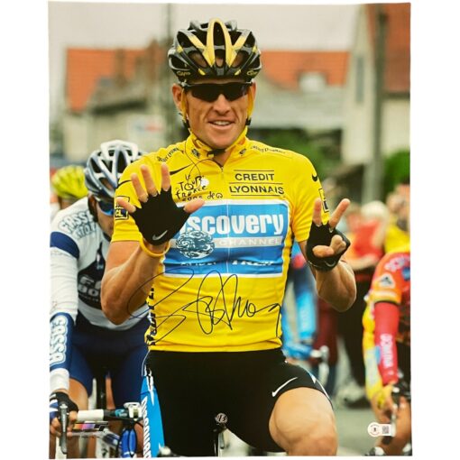 Lance Armstrong Autographed/Signed 16x20 Photo Beckett 46519