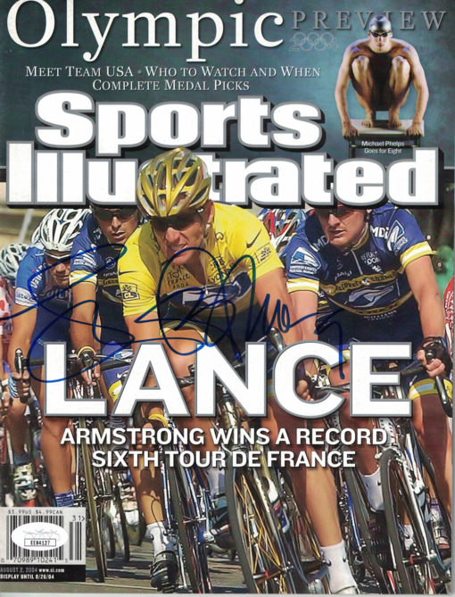Lance Armstrong Autographed Sports Illustrated 8/2/2004 No Label JSA 24665