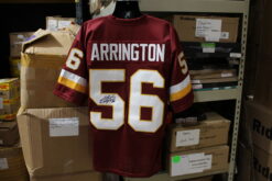 Lavar Arrington Autographed/Signed Pro Style Red Jersey JSA 22428