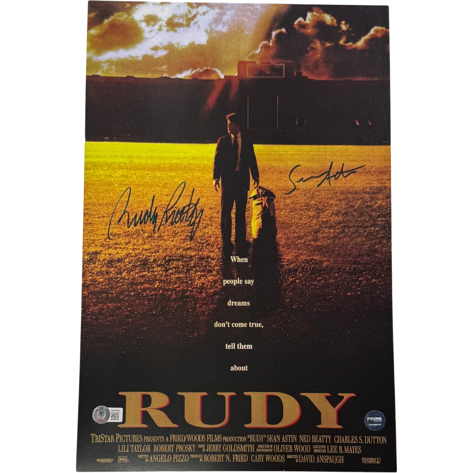 Sean Astin Rudy Ruettiger Signed Rudy Notre Dame 11x17 Photo Beckett W 57957