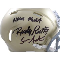 Sean Astin Rudy Ruettiger Signed Notre Dame Mini Helmet Never Quit BAS W 57969