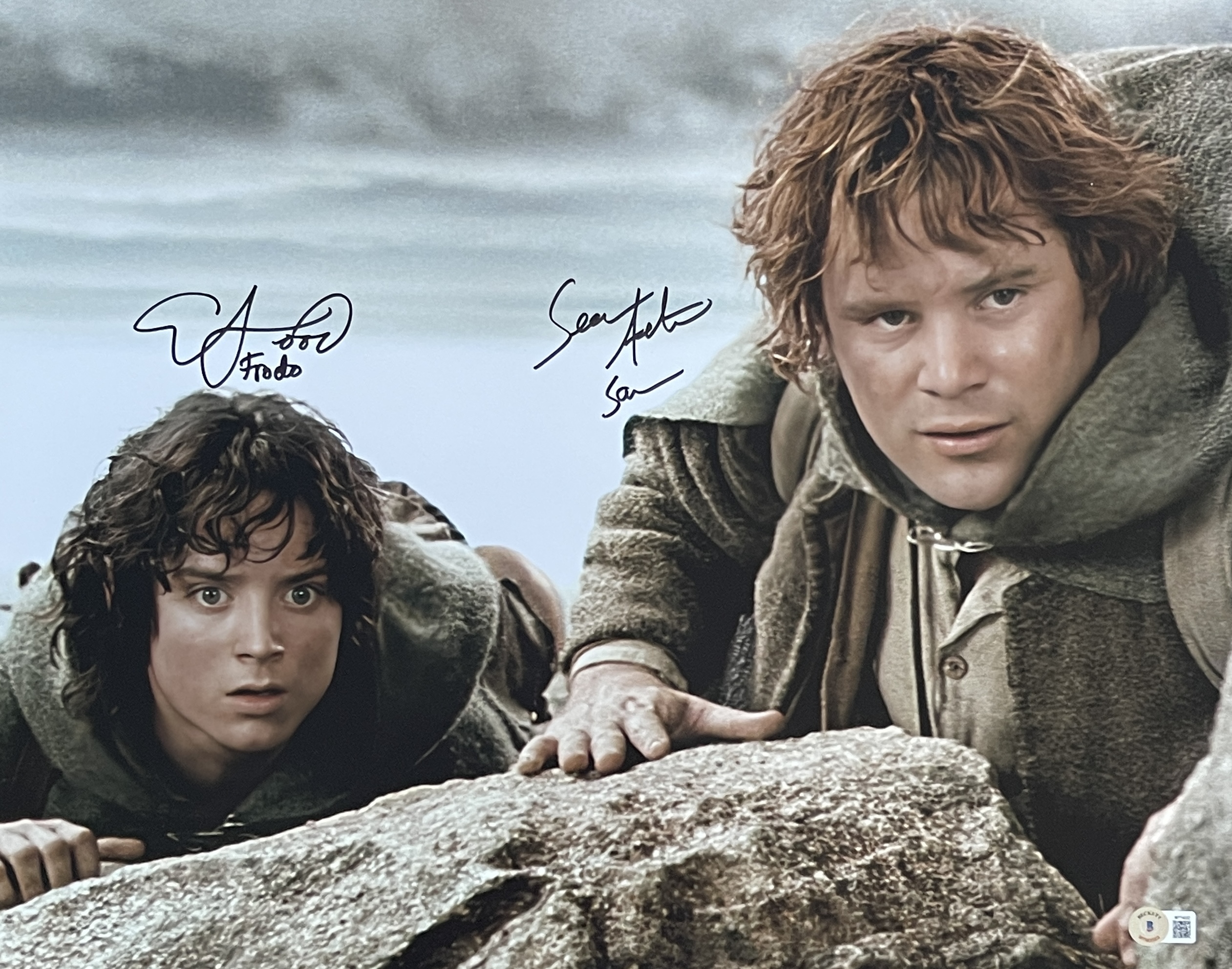 Sean Astin Elijah Wood Signed Lord of the Rings 16x20 Photo Beckett