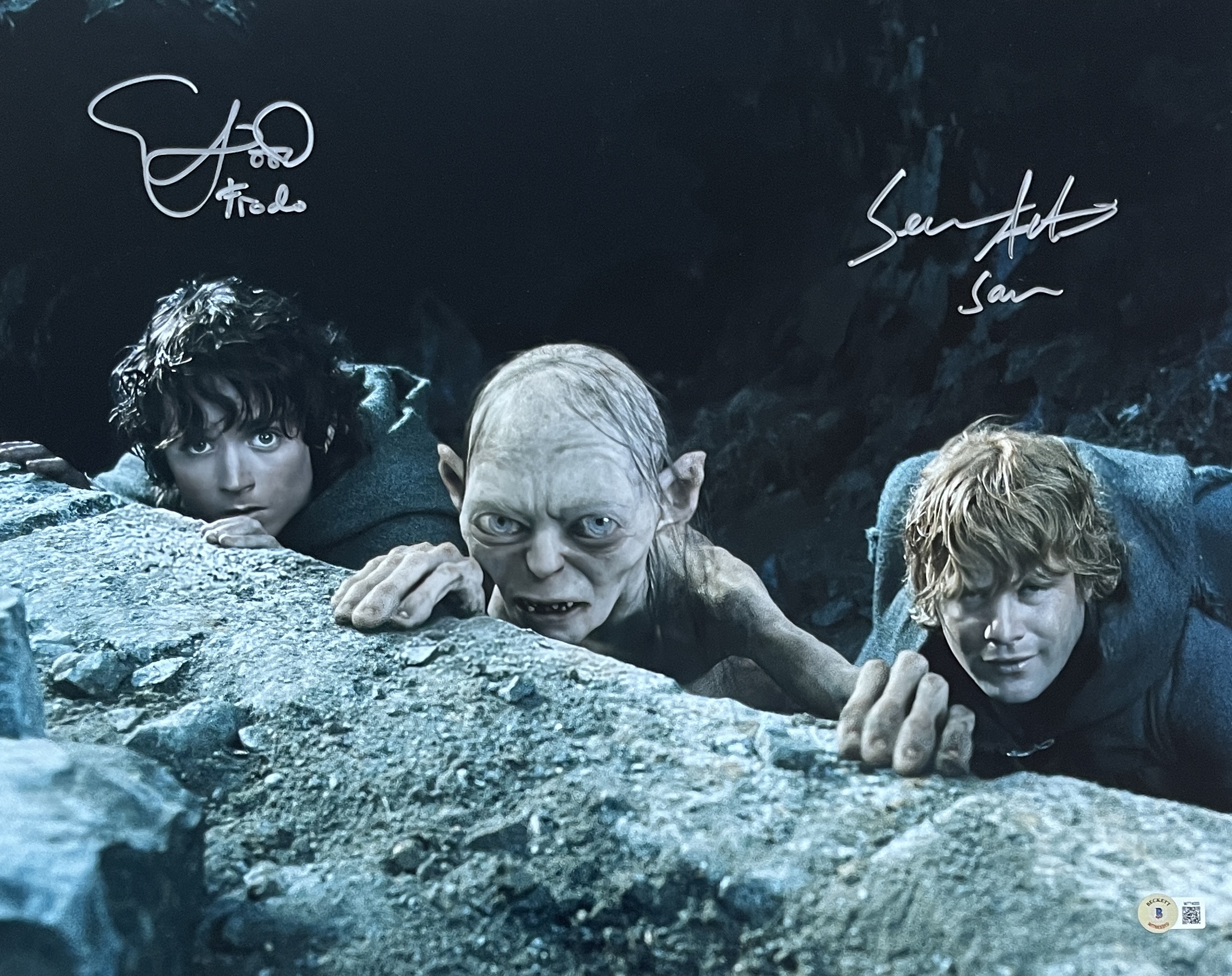 Sean Astin Elijah Wood Signed Lord of the Rings 16x20 Photo Beckett