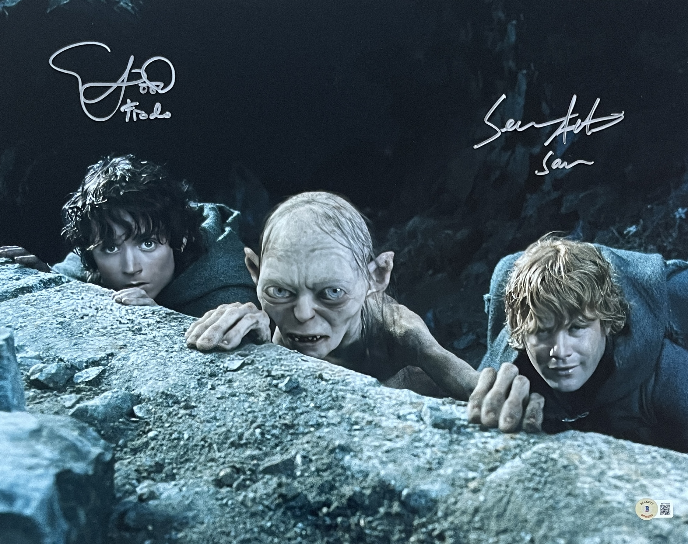 Sean Astin Elijah Wood Signed Lord of the Rings 16x20 Photo Beckett 
