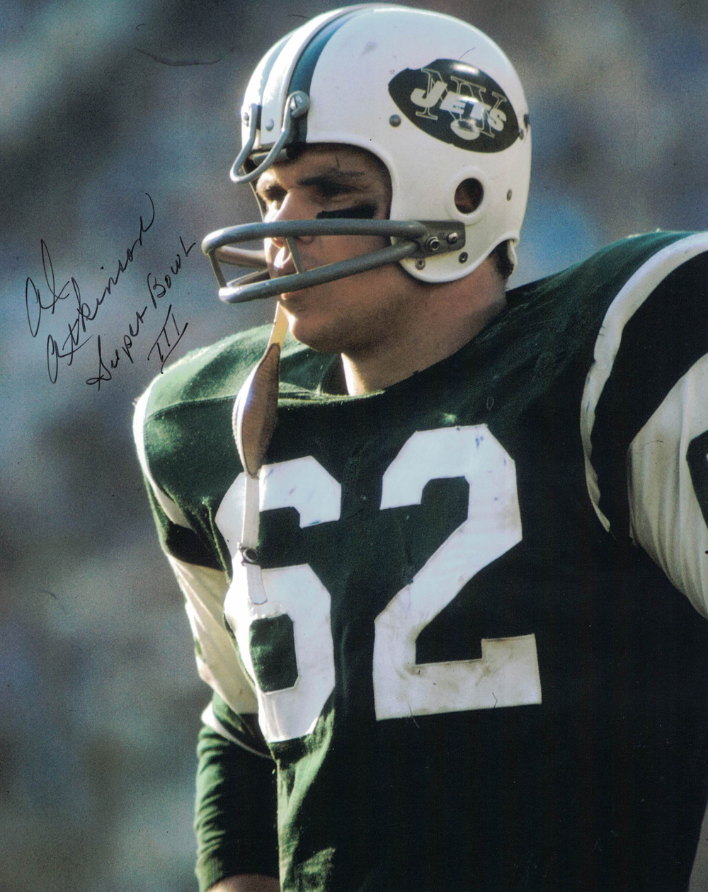 Al Atkinson Autographed/Signed New York Jets 8x10 Photo Super Bowl III 30240