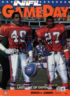 Steve Atwater & Dennis Smith Signed 12/20/1992 Gameday Magazine BAS 44374