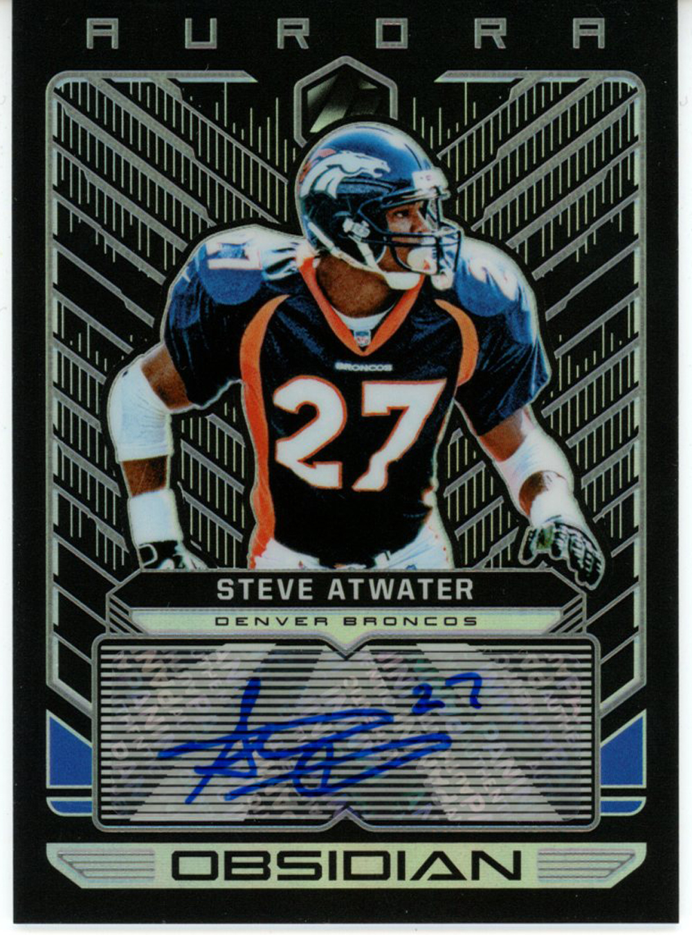 Steve Atwater Autographed 2019 Panini Obsidian 25/50 Trading Card