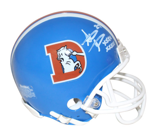 Steve Atwater Autographed Denver Broncos D Logo Mini Helmet 2 Insc 26283