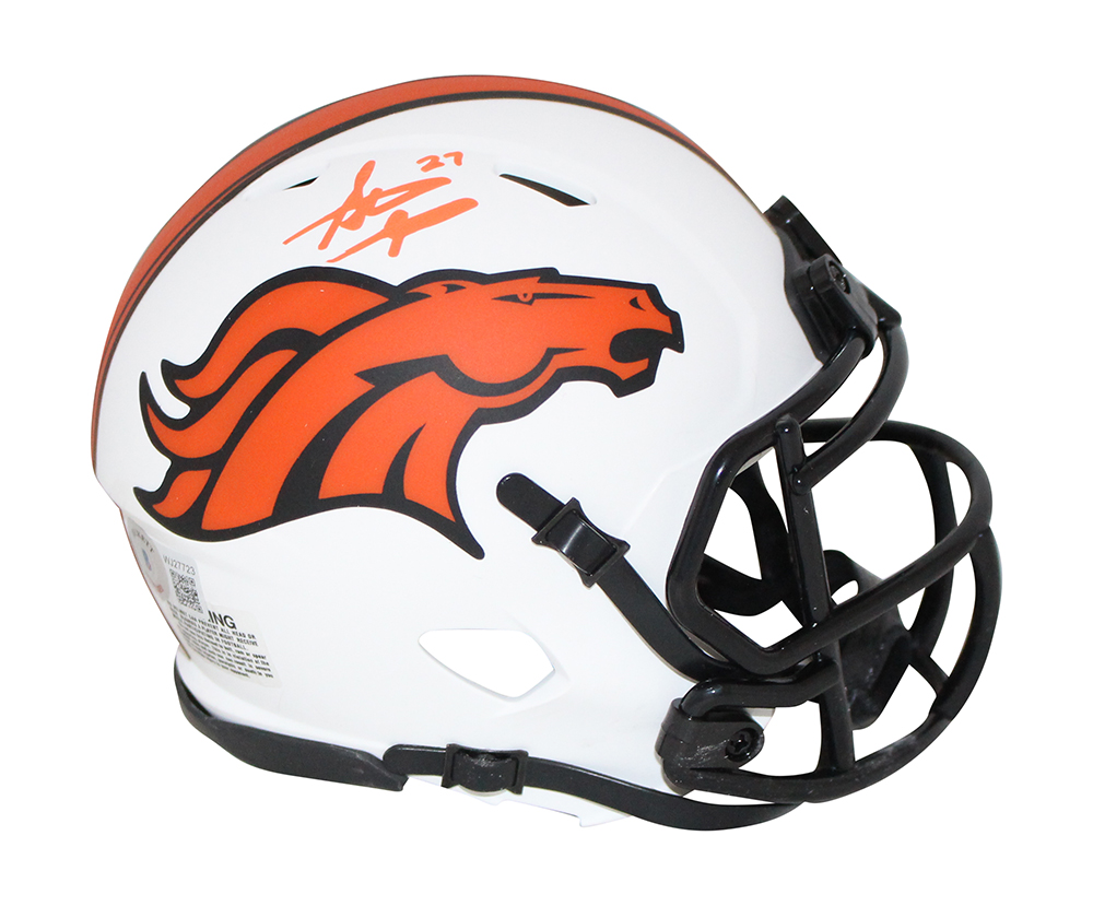 Steve Atwater Autographed/Signed Denver Broncos Lunar Mini Helmet BAS 31635